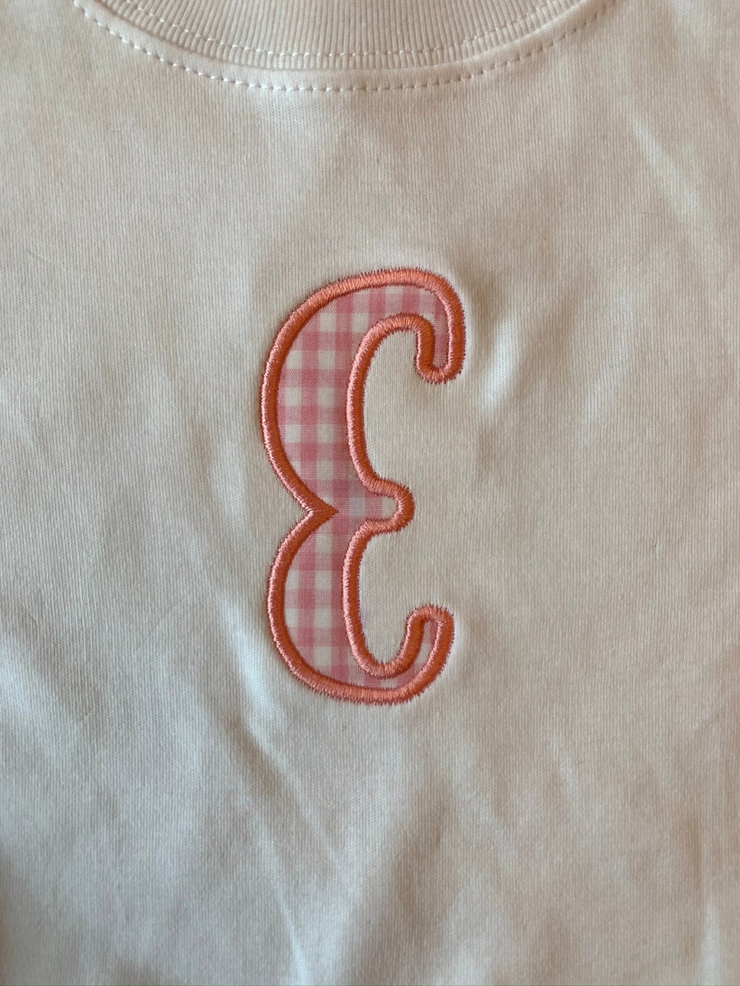 Personalized Initial Applique Baby Bodysuit - Monogrammed Body Suit for Baby