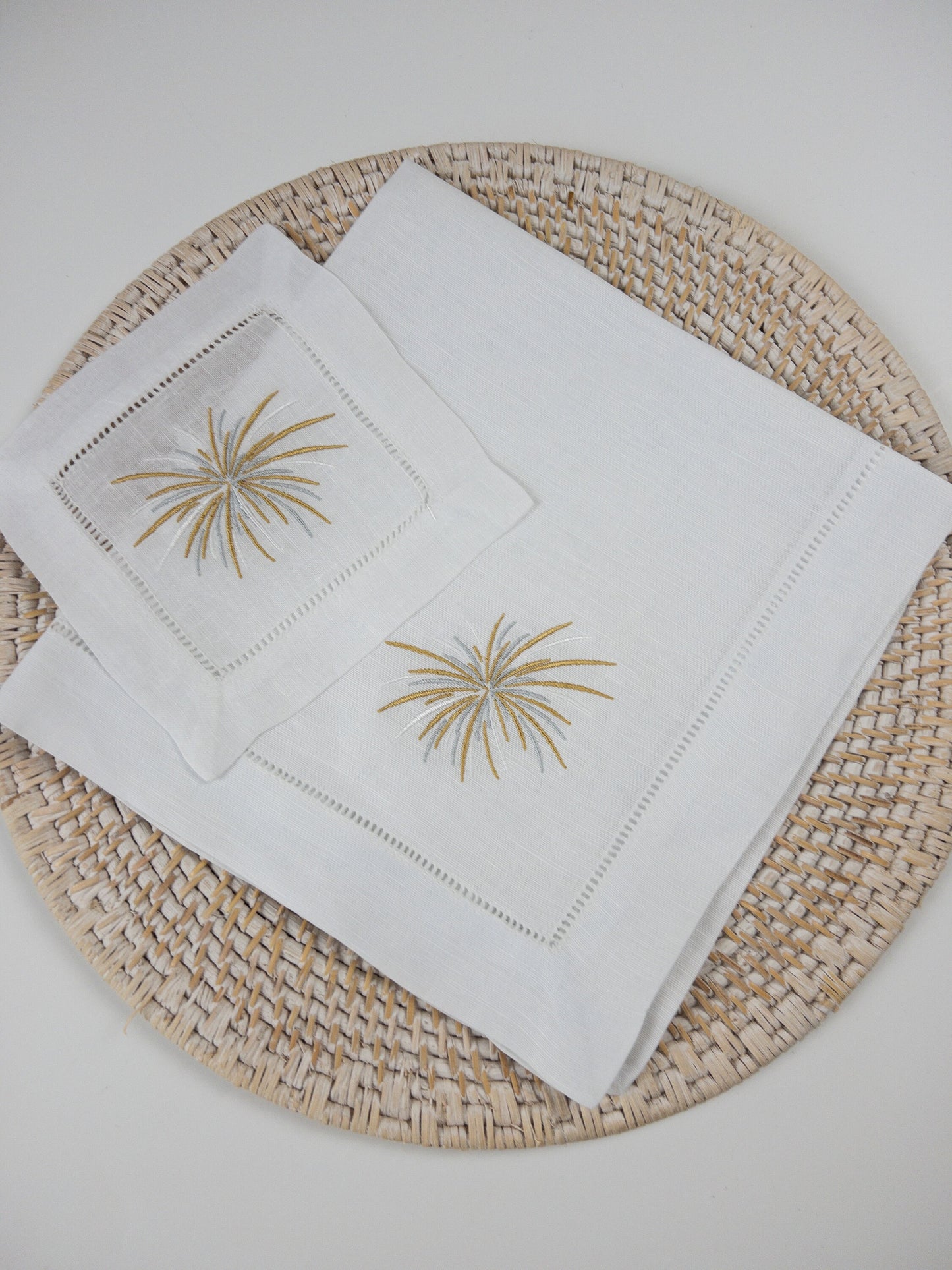 Firework Patriotic Linen Hand Towel - Firecracker Patriotic Linen Tea Towel