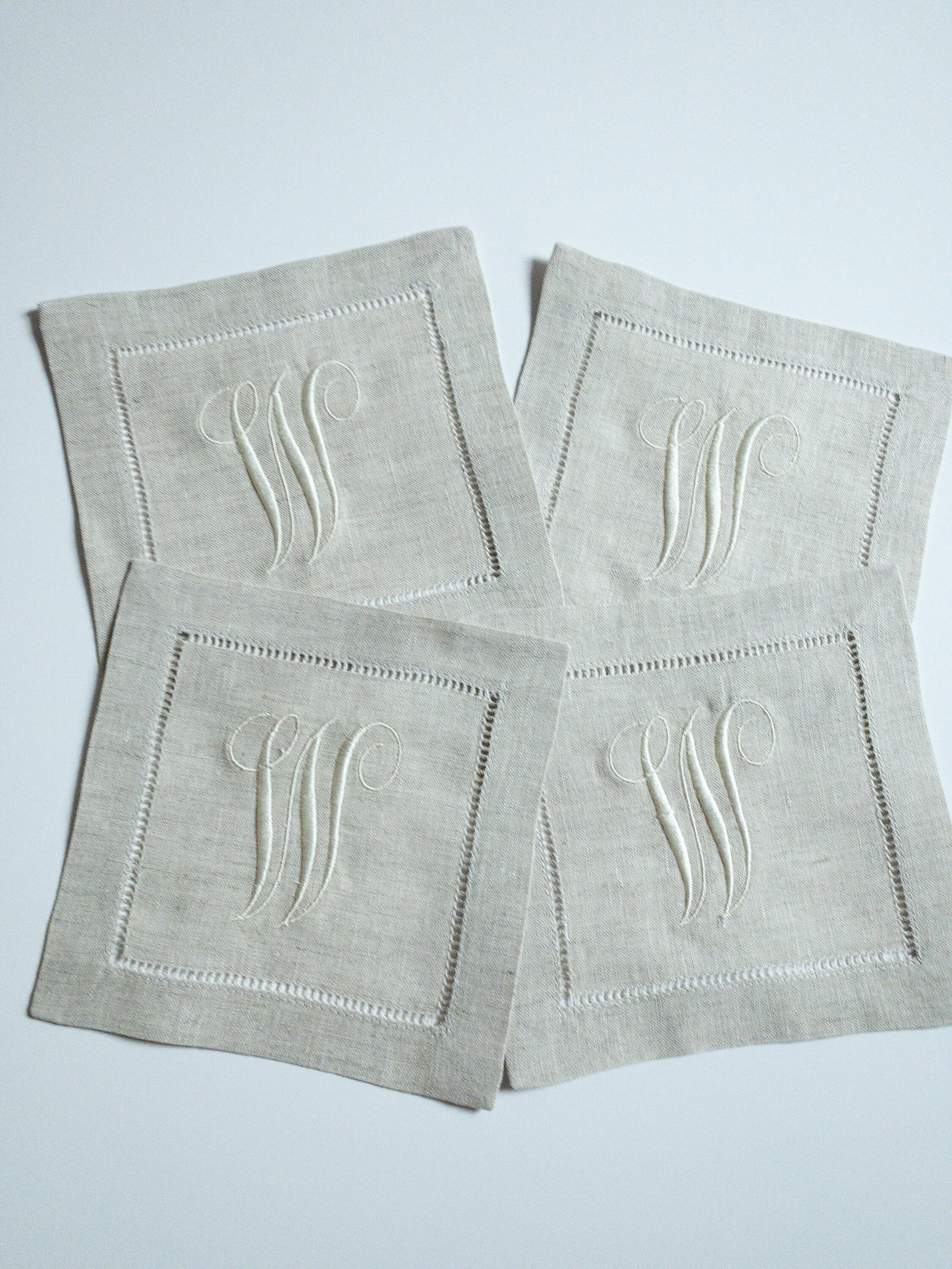 Monogrammed Cocktail Napkin Set, Set of Personalized Linen Cocktail Napkins, Custom Cocktail Napkins, Wedding Napkins, Hostess Gift