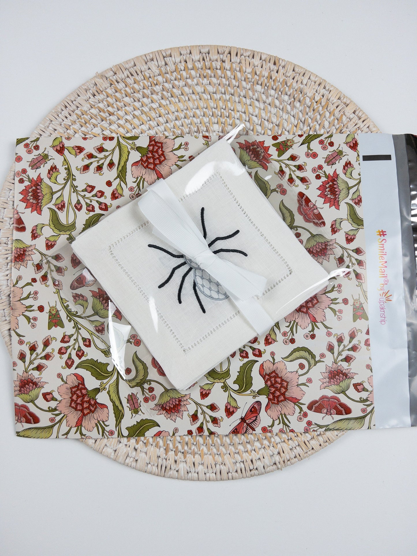 Set of 4 Halloween Linen Cocktail Napkins