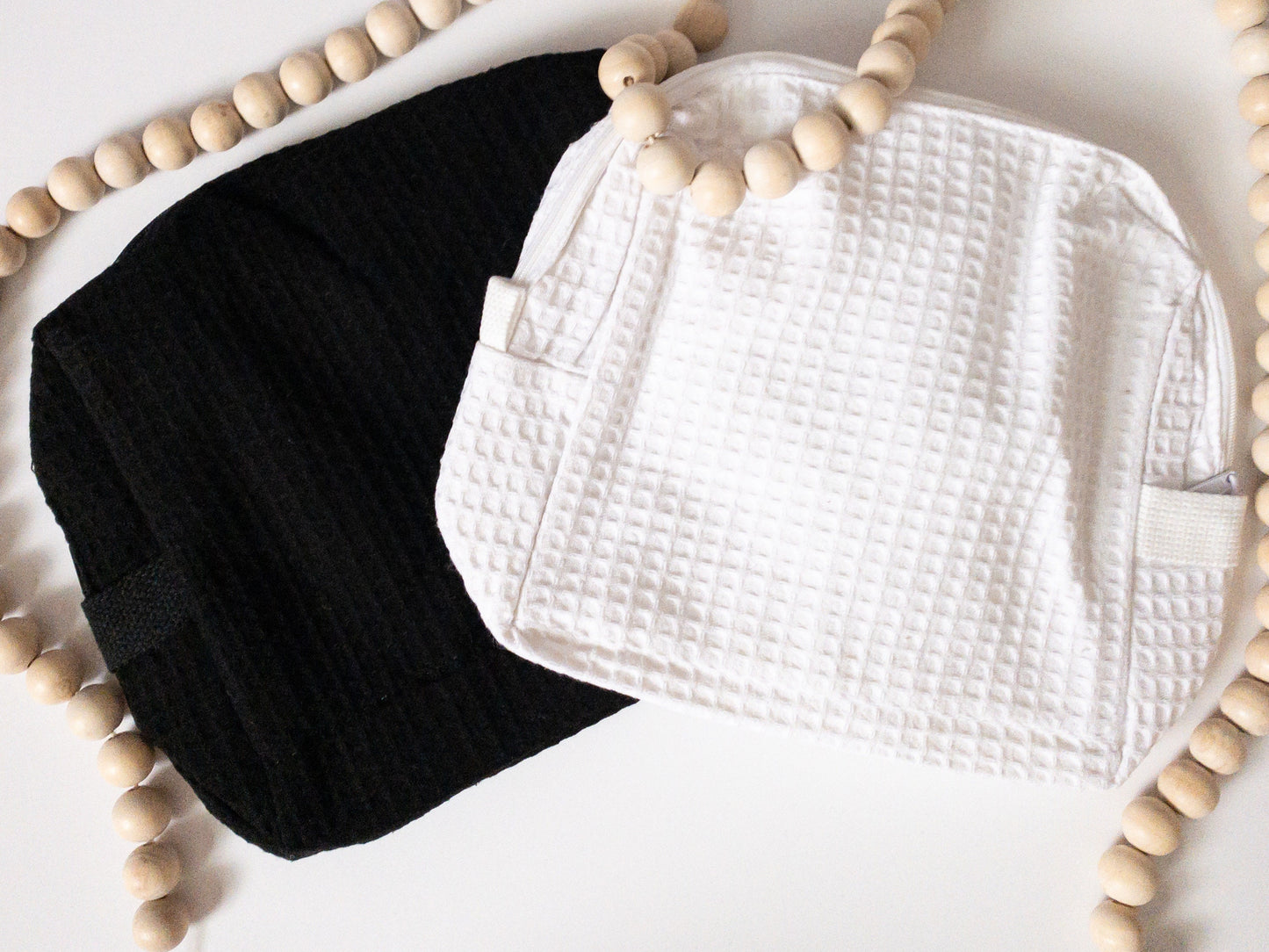 Black or White cotton waffle weave bag