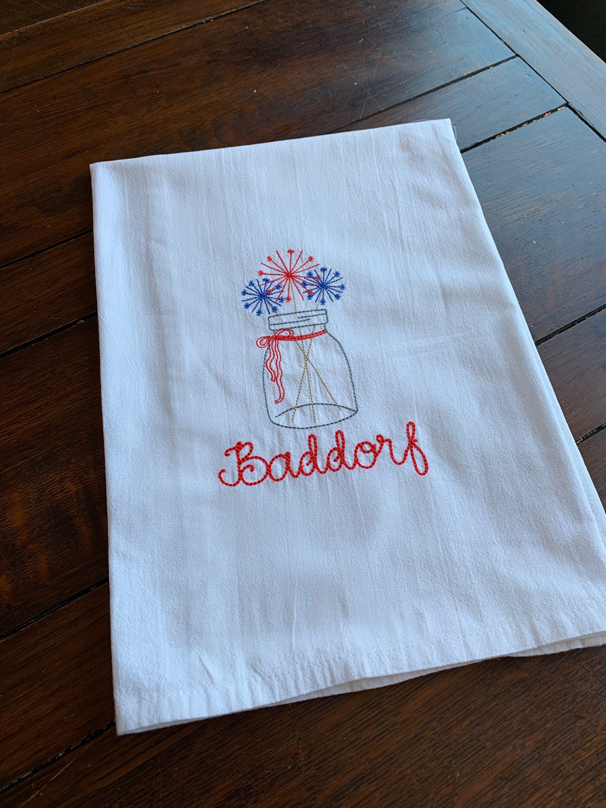 Personalized Patriotic Kitchen Towel, Americana Towel, Patriotic Hostess Gift, Monogrammed Patriotic Hand Towel, Fourth of July Towel