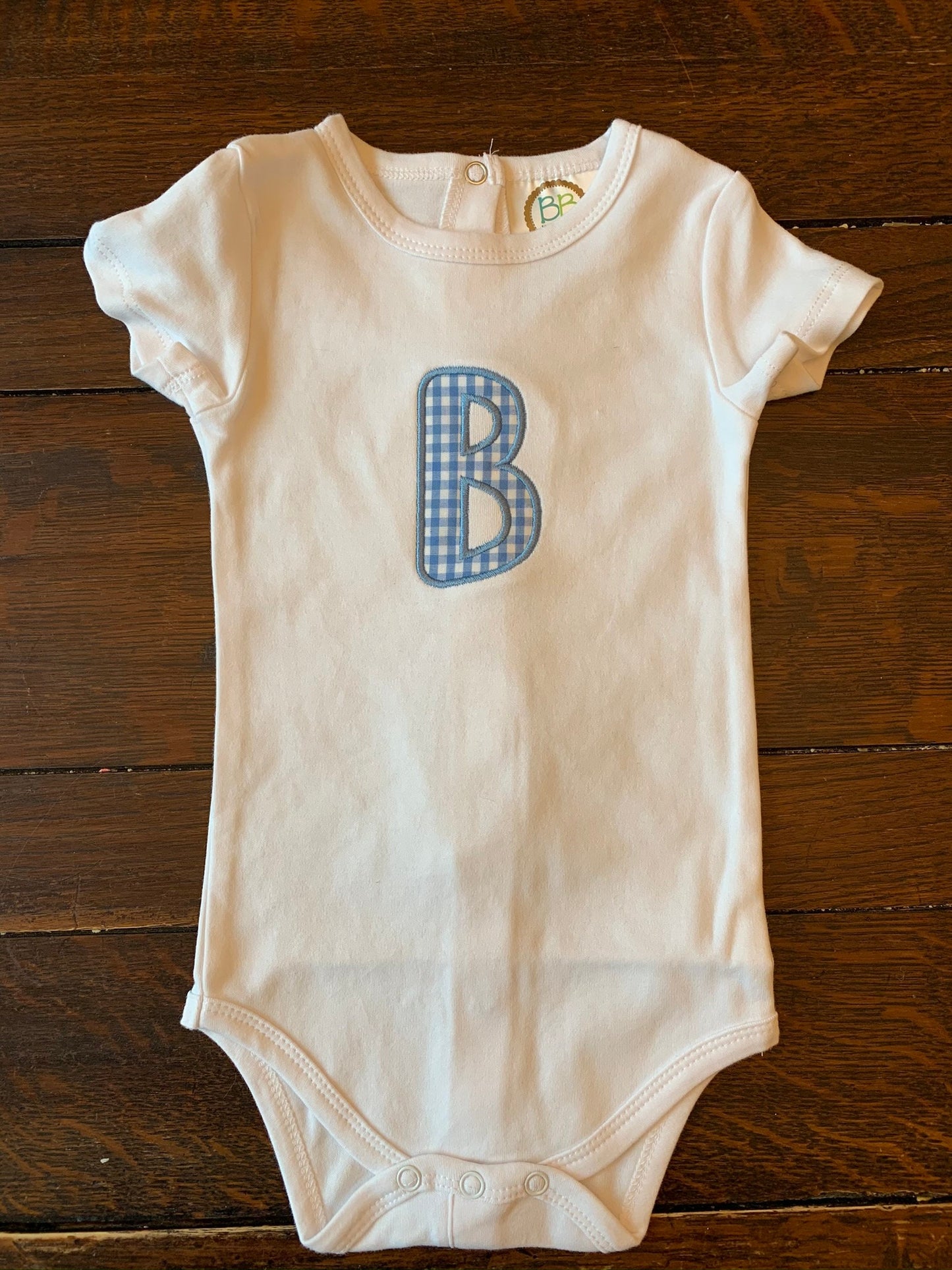 Personalized Initial Applique Baby Bodysuit - Monogrammed Body Suit for Baby