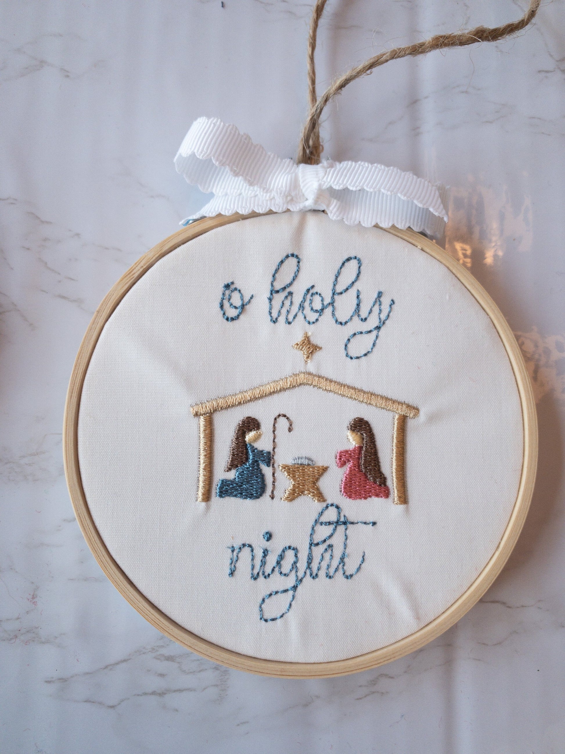 O Holy Night Ornaments, Christmas Ornaments, Embroidered Ornament