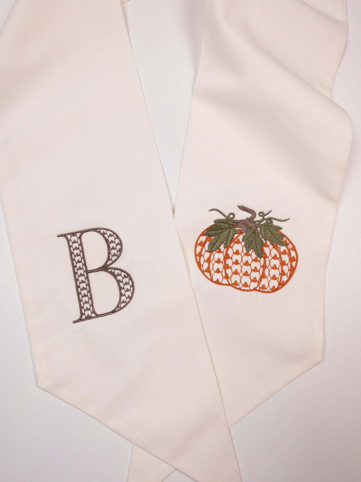 Fall Monogrammed Wreath Sash, Autumn Wreath Sash #123