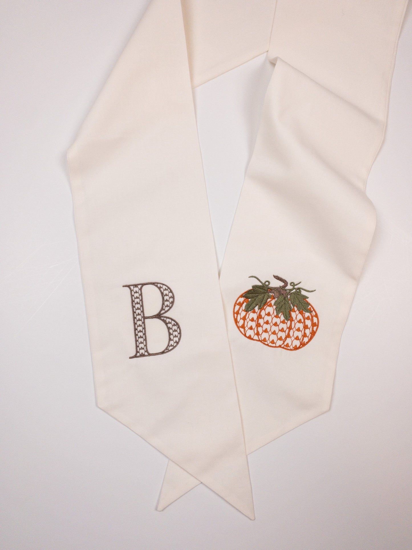 Fall Monogrammed Wreath Sash, Autumn Wreath Sash #123