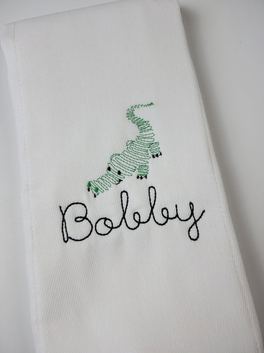 Personalized Alligator Burp Cloth, Alligator Burp Cloth, Baby Shower Gift, Baby Burp Cloth