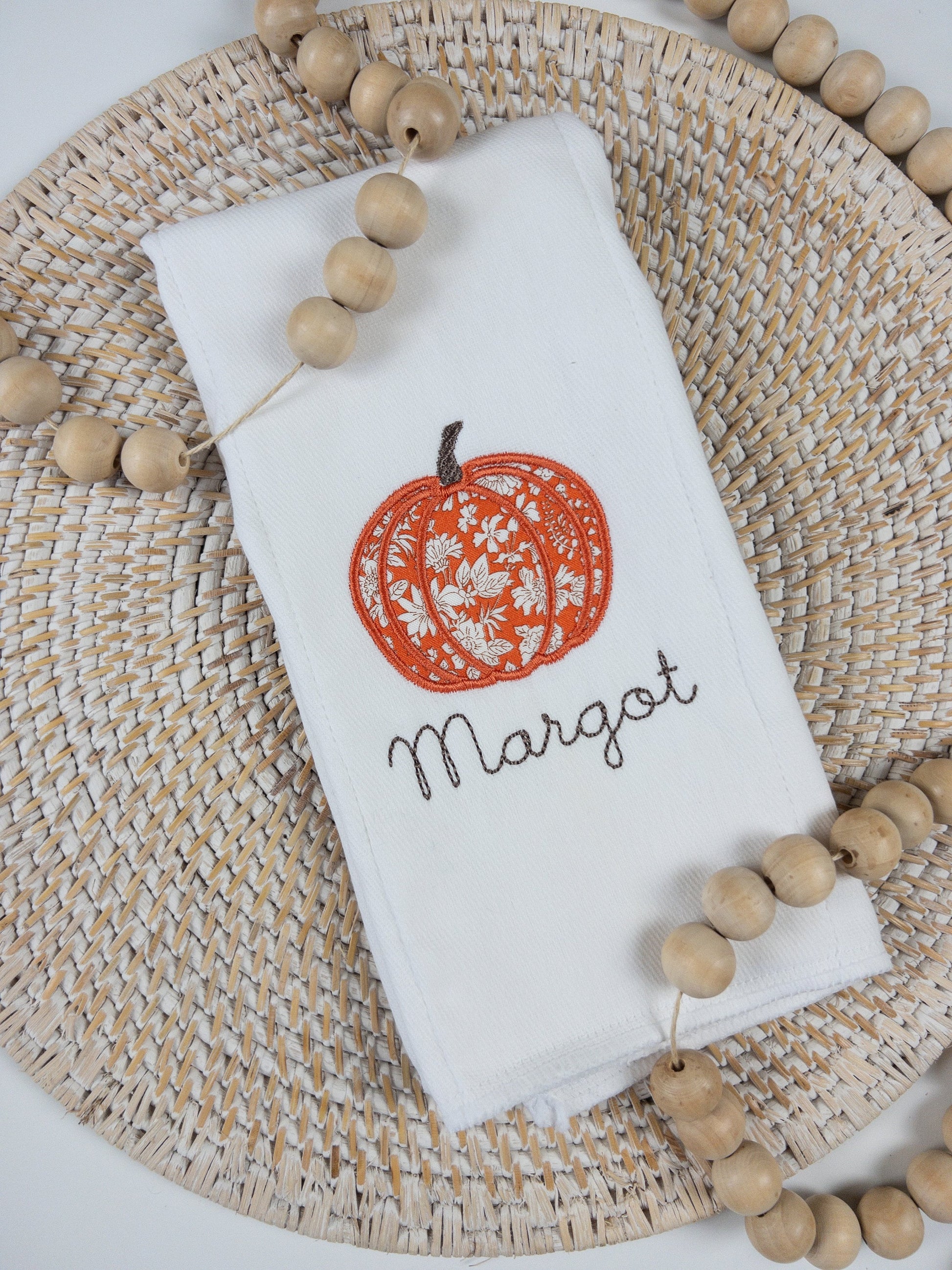 Personalized Pumpkin Burp Cloth, Fall Burp Cloth, Pumpkin Applique Burp Cloth