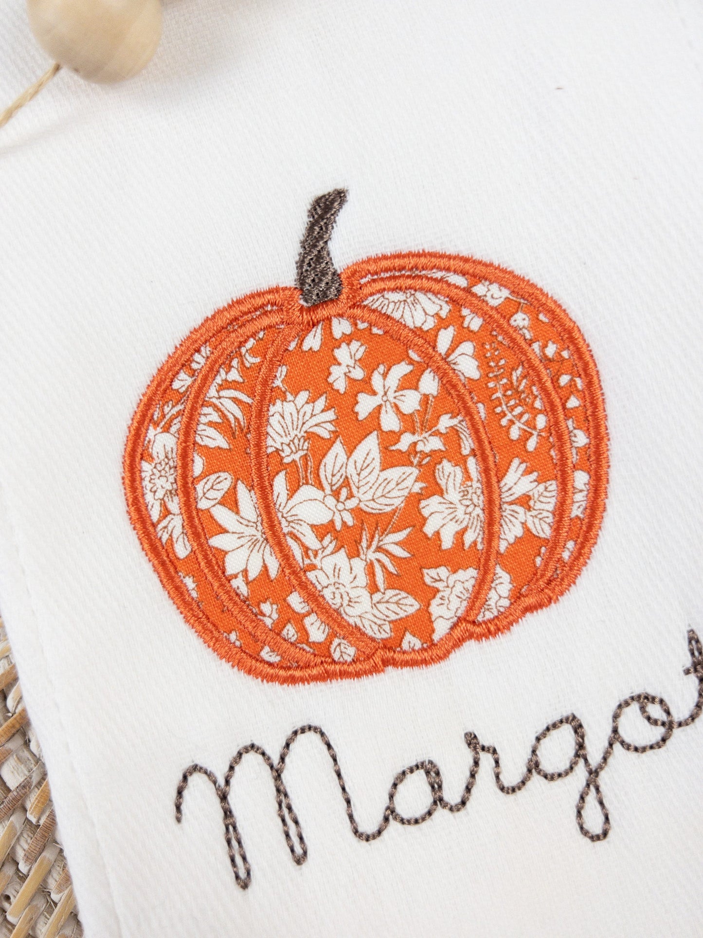 Personalized Pumpkin Burp Cloth, Fall Burp Cloth, Pumpkin Applique Burp Cloth